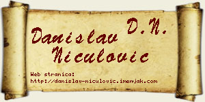 Danislav Niculović vizit kartica